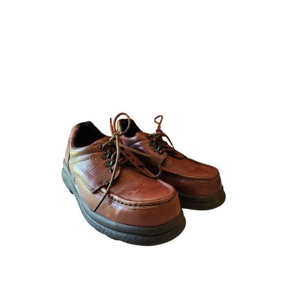Vintage RED WING BROWN LEATHER STEEL TOE SUPER SOLE SHOES MADE IN USA 6.5 d mens main image 9